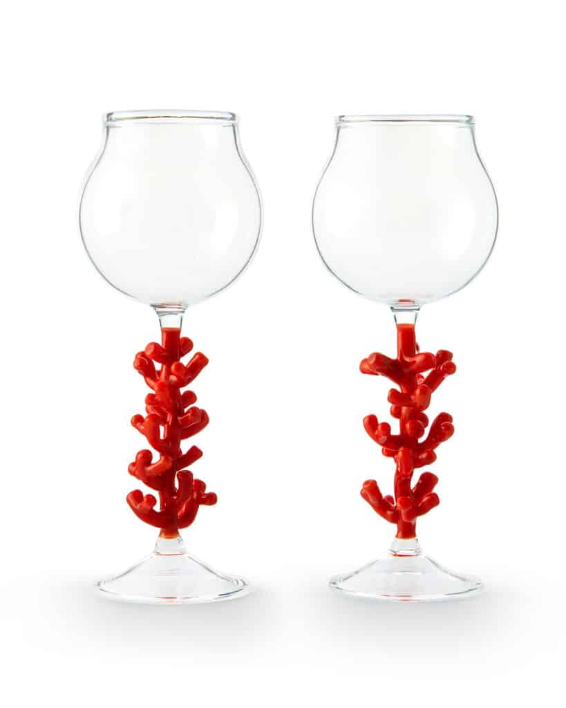 False Coral Wineglasses